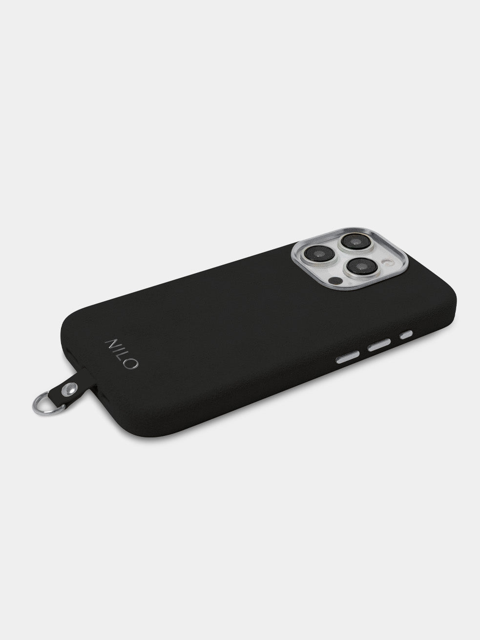 Black Alcantara (Silber) - MagSafe Handyhülle