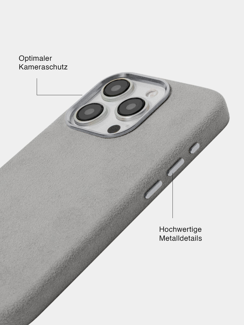 Light Grey Alcantara (Silber) - MagSafe Handyhülle