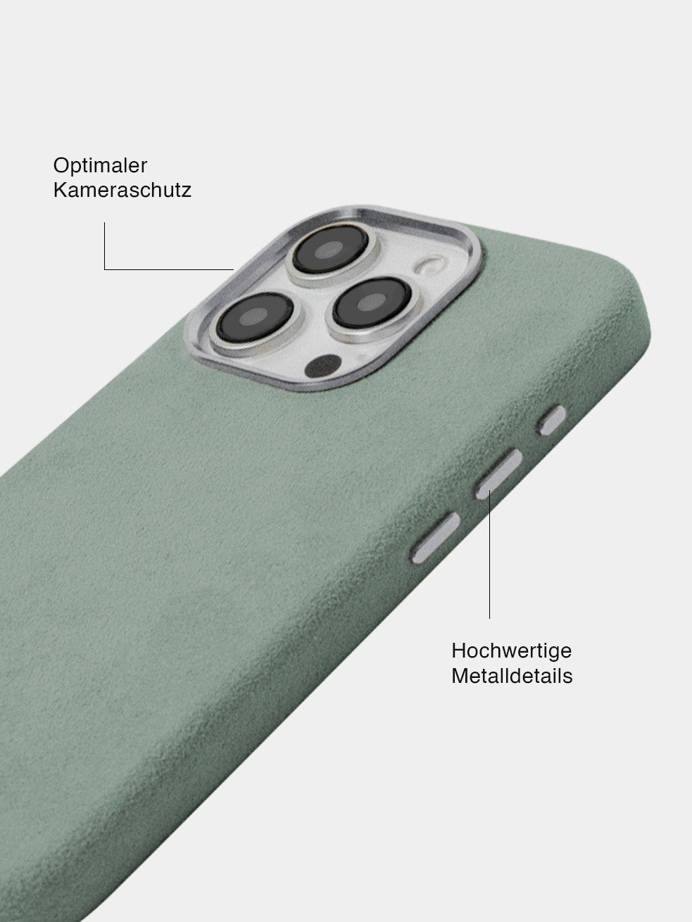 Lime Alcantara (Silber) - MagSafe Handyhülle