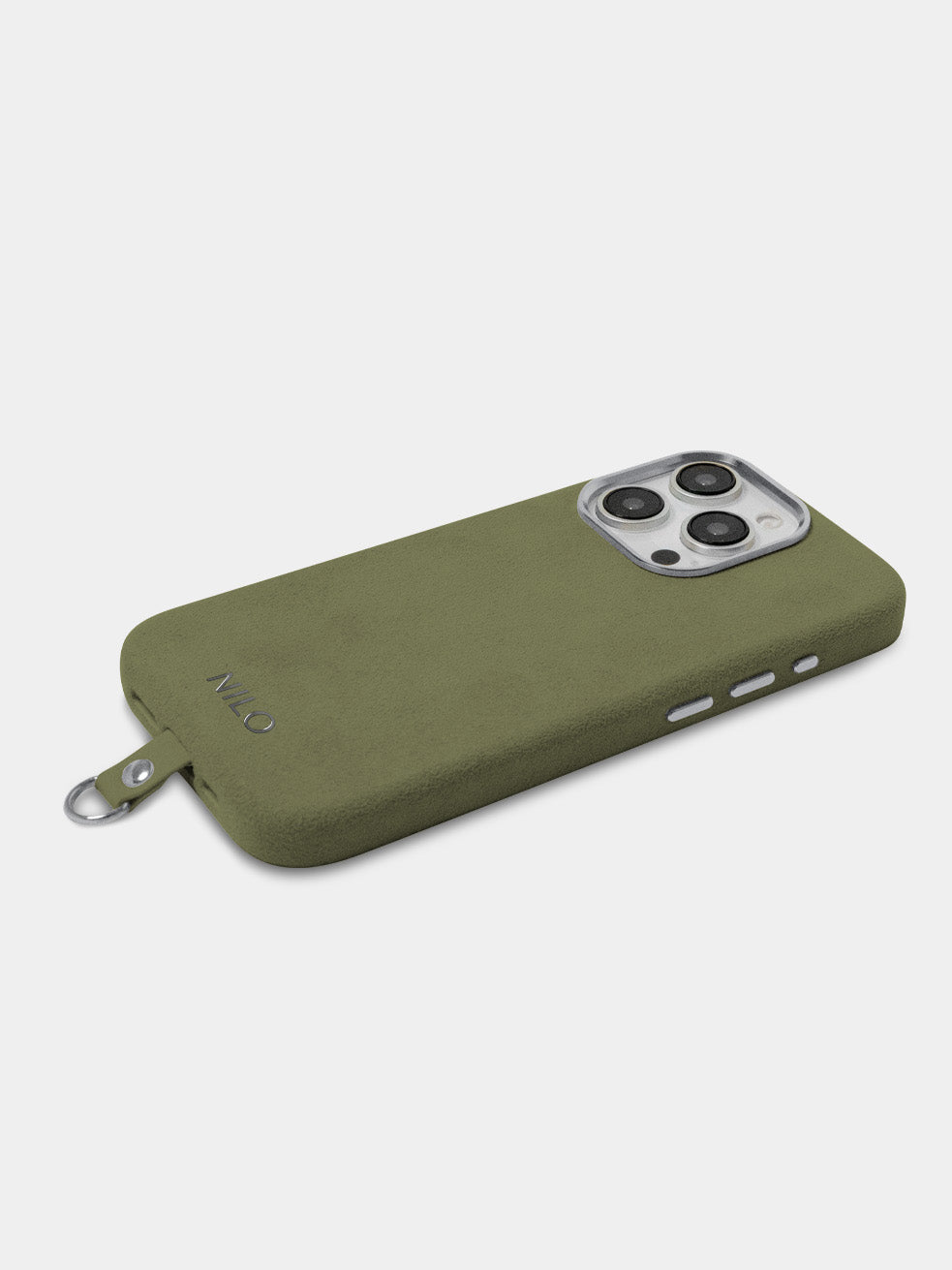 Olive Alcantara (Silber) - MagSafe Handyhülle