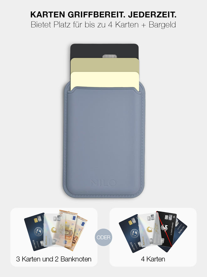 Ash Blue MagSafe Wallet - Silicone Kartenhalter