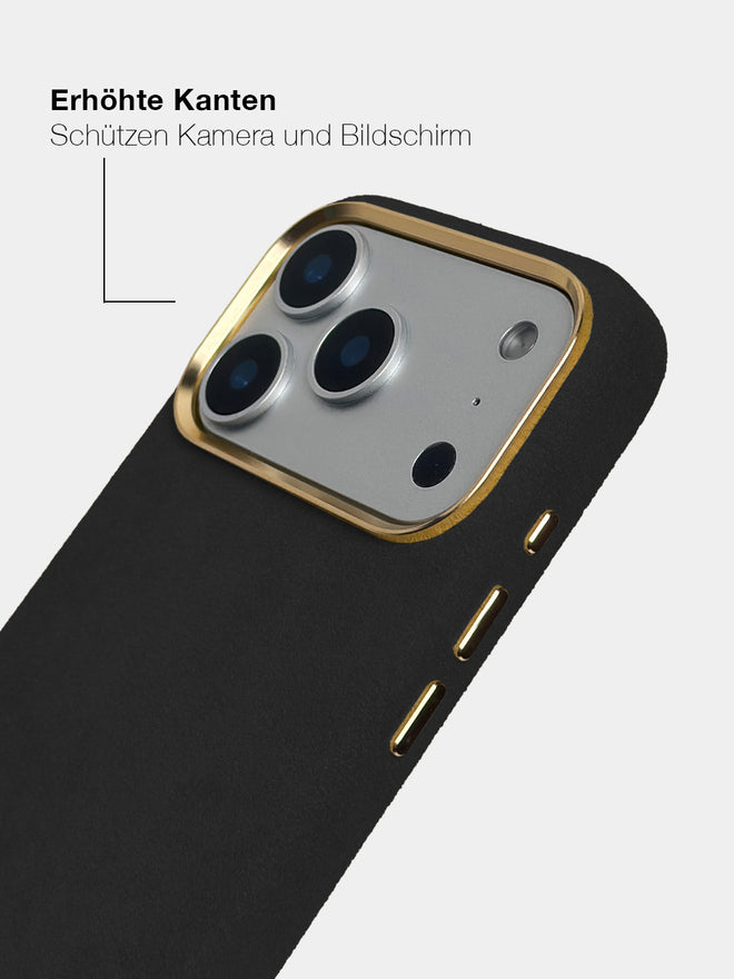 Black Alcantara (Gold) - MagSafe Handyhülle IPhone 17 Pro Max