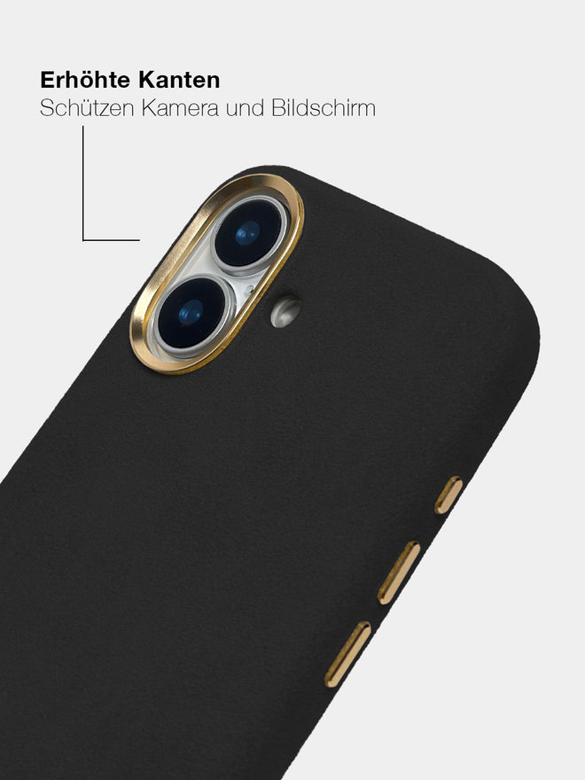 Black Alcantara (Gold) - MagSafe Handyhülle IPhone 17