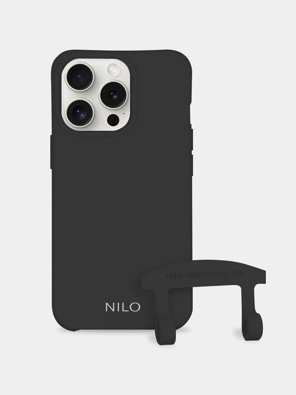 Schwarze Handyhülle - 2 in 1 Case zum umhängen