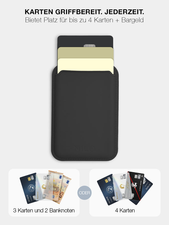 Black MagSafe Wallet - Silicone Kartenhalter