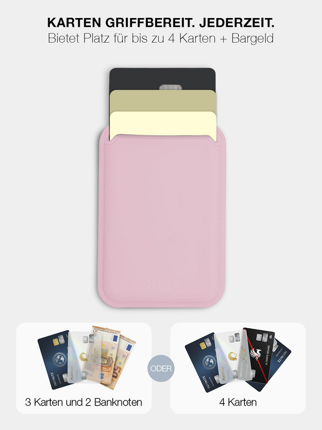 Grey Pink MagSafe Wallet - Silicone Kartenhalter