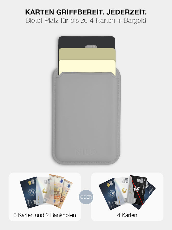 Stone Grey MagSafe Wallet - Silicone Kartenhalter