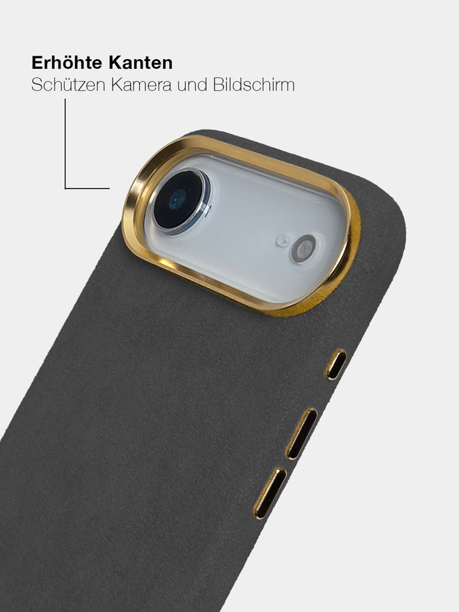 Gunmetal Alcantara (Gold) - MagSafe Handyhülle IPhone 17 Air