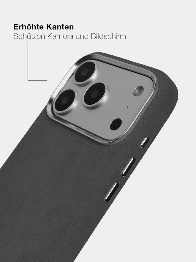 Gunmetal Alcantara (Silber) - MagSafe Handyhülle IPhone 17 Pro Max