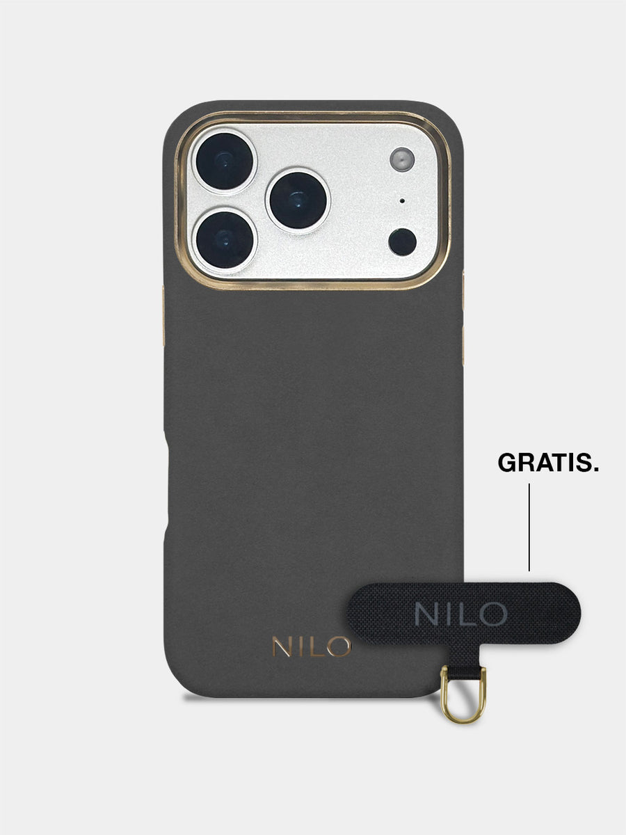 Gunmetal Alcantara (Gold) - MagSafe Handyhülle IPhone 17 Pro Max