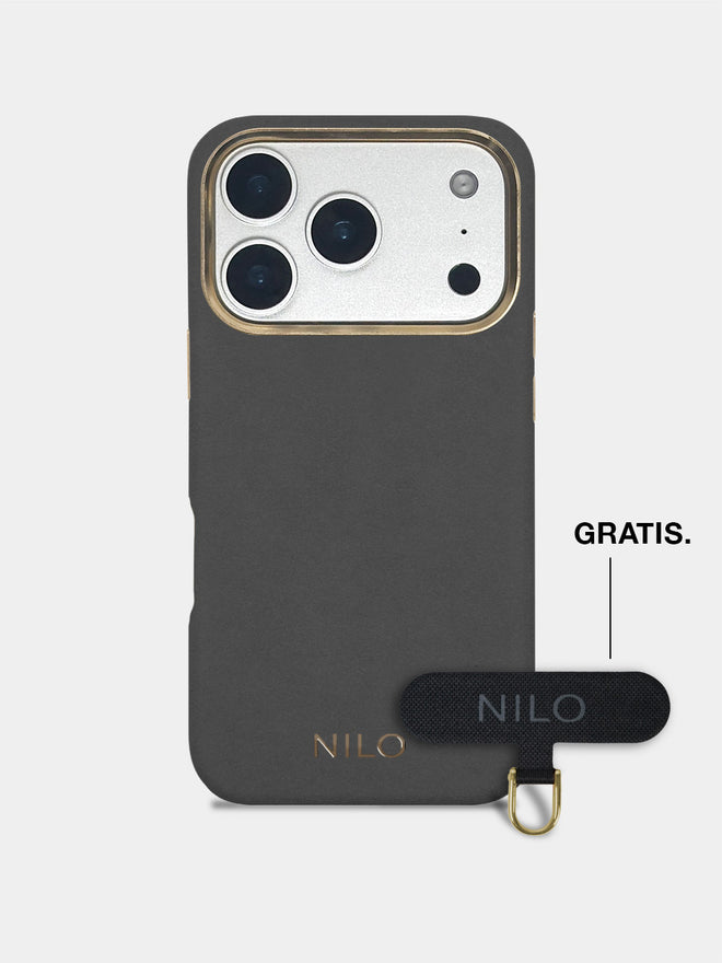 Gunmetal Alcantara (Gold) - MagSafe Handyhülle IPhone 17 Pro Max