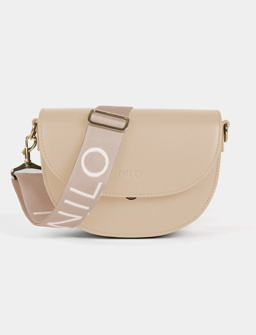 Leila Beige - Halfmoon Bag