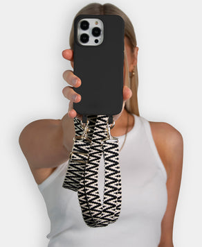 Schwarze Handyhülle - 2 in 1 Case zum umhängen