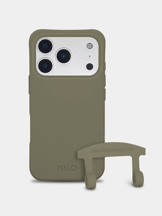Olive Handyhülle IPhone 17 Pro - 2 in 1 Case Handyhülle zum Umhängen