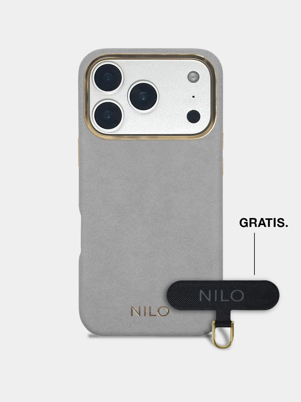 Light Grey Alcantara (Gold) - MagSafe Handyhülle IPhone 17 Pro Max