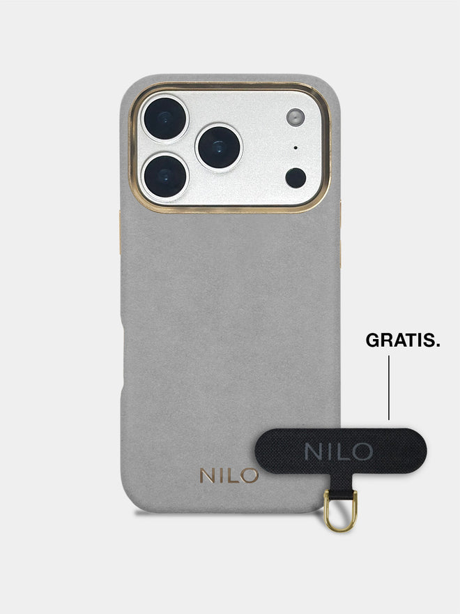 Light Grey Alcantara (Gold) - MagSafe Handyhülle IPhone 17 Pro