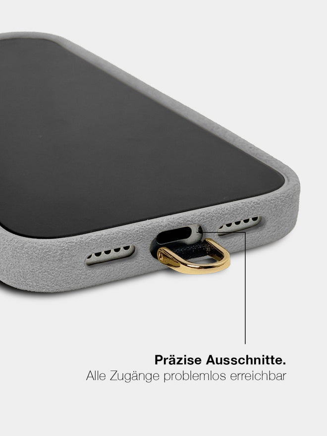 Light Grey Alcantara (Gold) - MagSafe Handyhülle IPhone 17