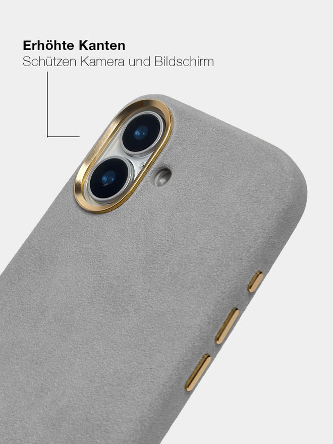 Light Grey Alcantara (Gold) - MagSafe Handyhülle IPhone 17