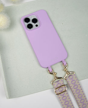 Lila Handyhülle mit Handyband