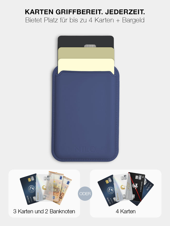 Navy Blue MagSafe Wallet - Silicone Kartenhalter