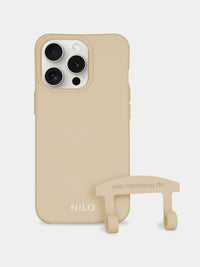 Beige Handyhülle - 2 in 1 Case zum umhängen