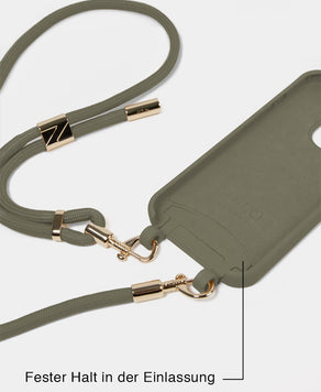 Olive Handyhülle mit Handykette
