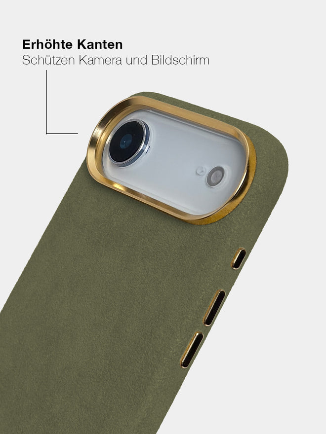 Olive Alcantara (Gold) - MagSafe Handyhülle IPhone 17 Air