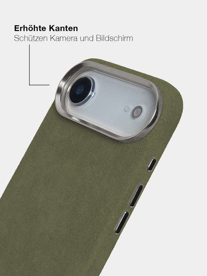 Olive Alcantara (Silber) - MagSafe Handyhülle IPhone 17 Air