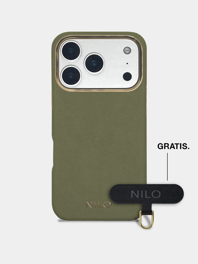 Olive Alcantara (Gold) - MagSafe Handyhülle IPhone 17 Pro Max