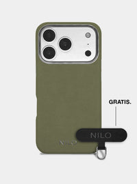 Olive Alcantara (Silber) - MagSafe Handyhülle IPhone 17 Pro