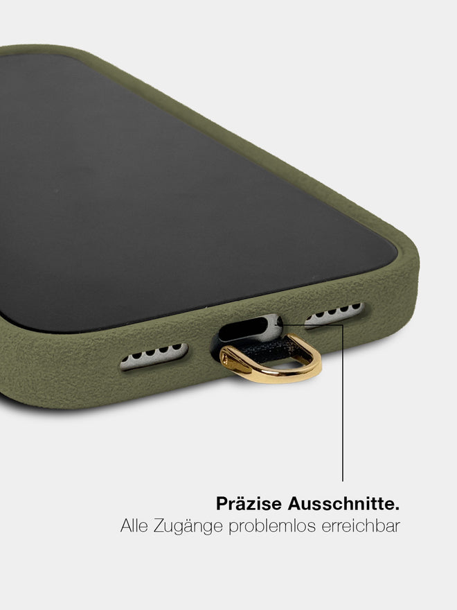 Olive Alcantara (Gold) - MagSafe Handyhülle IPhone 17 Pro Max