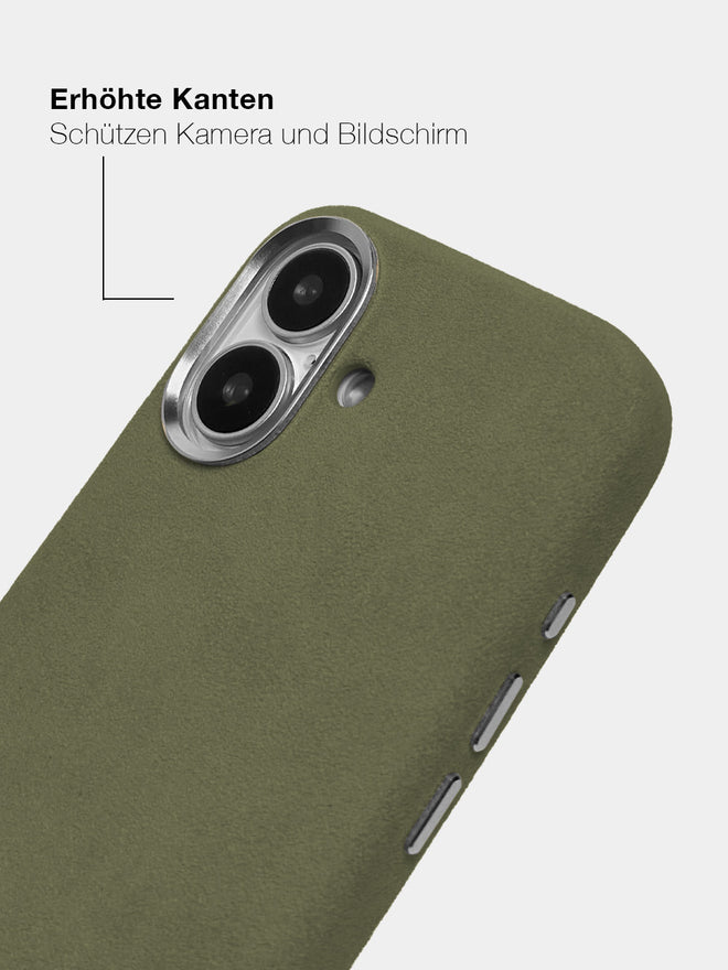 Olive Alcantara (Silber) - MagSafe Handyhülle IPhone 17