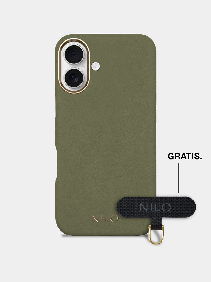 Olive Alcantara (Gold) - MagSafe Handyhülle IPhone 17