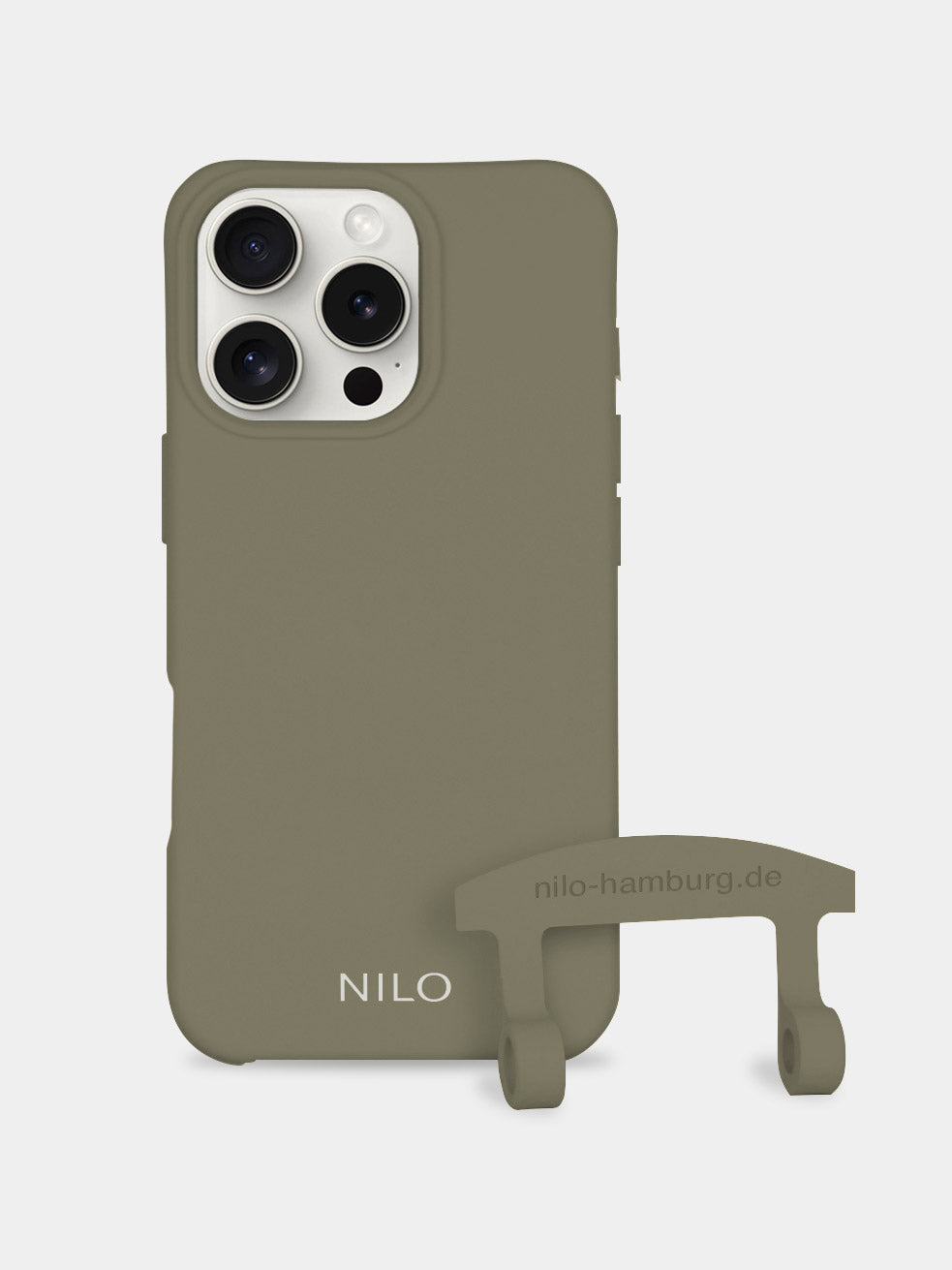 Olive Handyhülle mit Kordel – NILO-HAMBURG