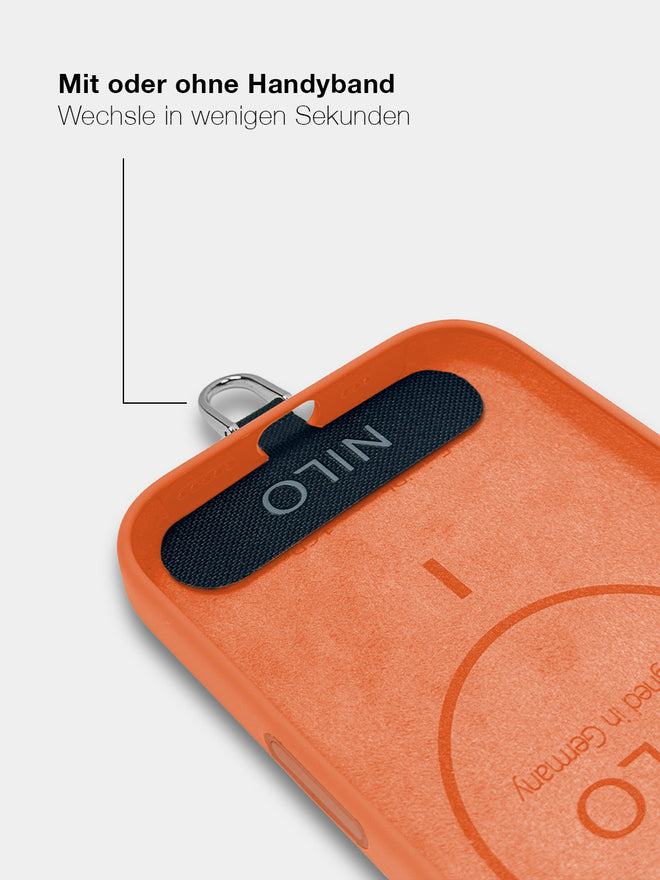 Orange Silicone - MagSafe Handyhülle IPhone 17 Pro (Silber)