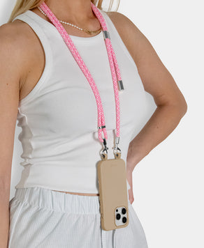 Nude Case mit Power Pink Handyband