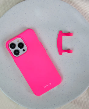 Neon Pink Hülle mit Band