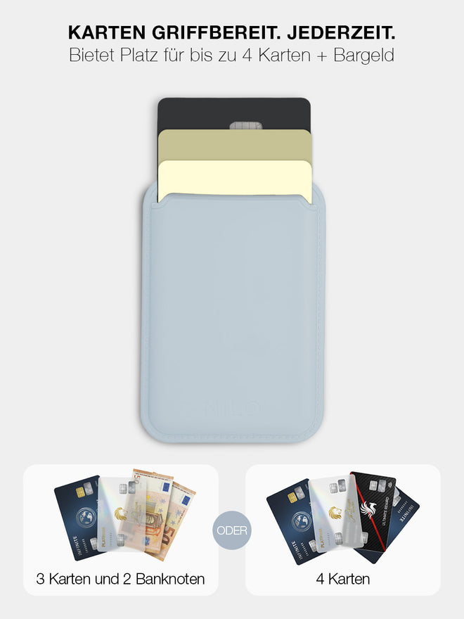 Sky Blue MagSafe Wallet - Silicone Kartenhalter