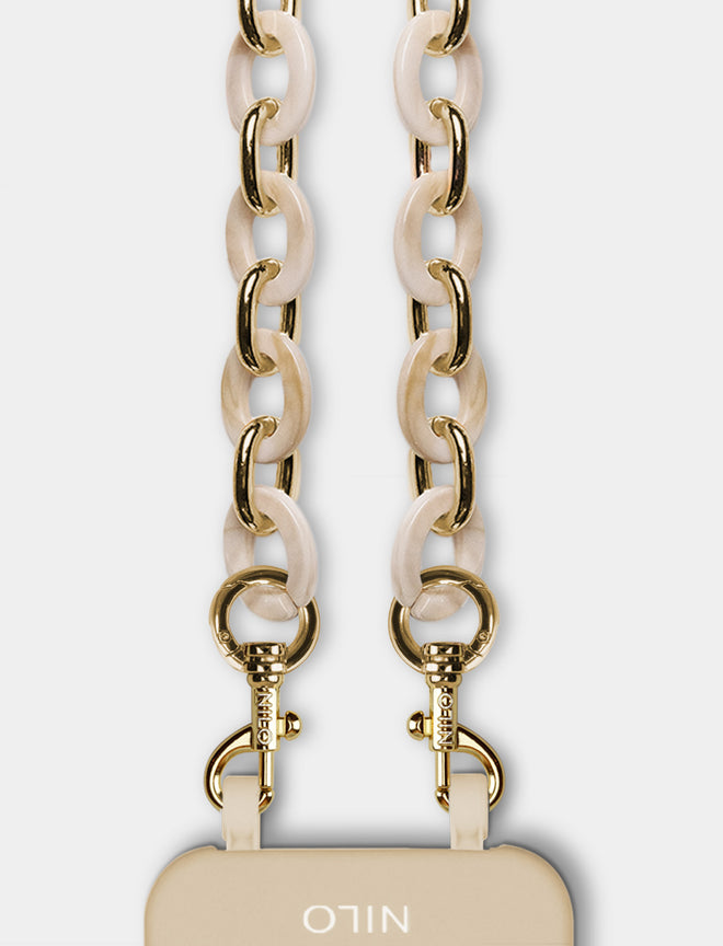 Beige Flora Handykette