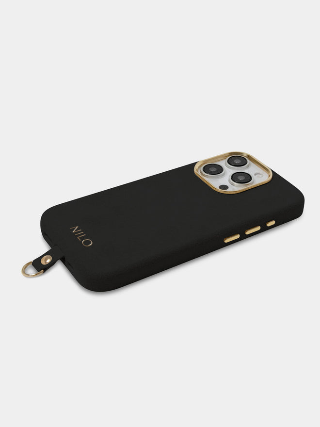 Black Alcantara (Gold) - MagSafe Handyhülle