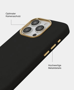 Black Alcantara (Gold) - MagSafe Handyhülle
