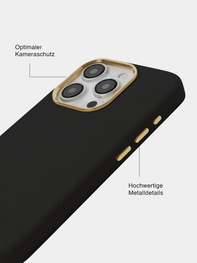 Black Alcantara (Gold) - MagSafe Handyhülle