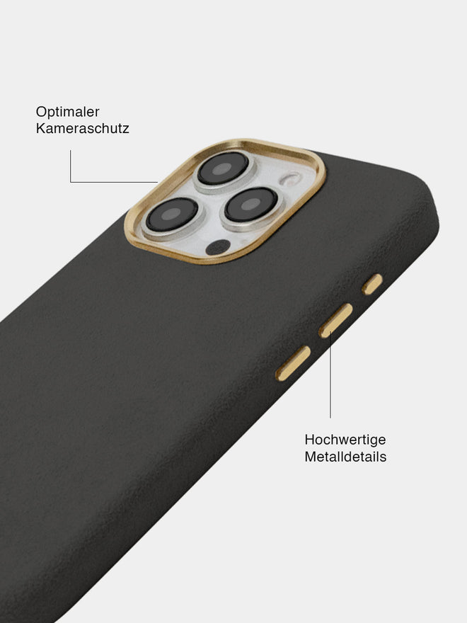Gunmetal Alcantara (Gold) - MagSafe Handyhülle