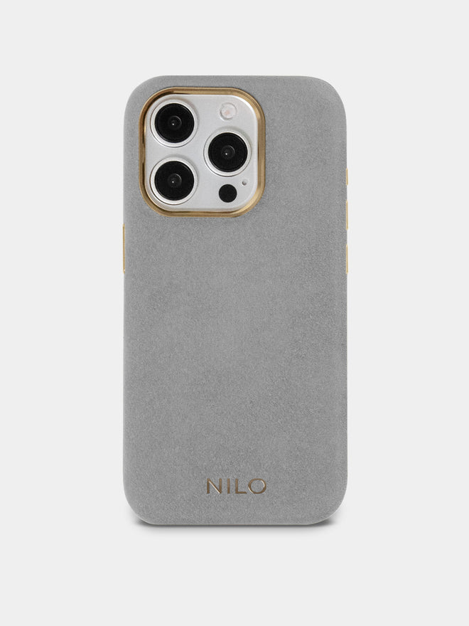 Light Grey Alcantara (Gold) - MagSafe Handyhülle