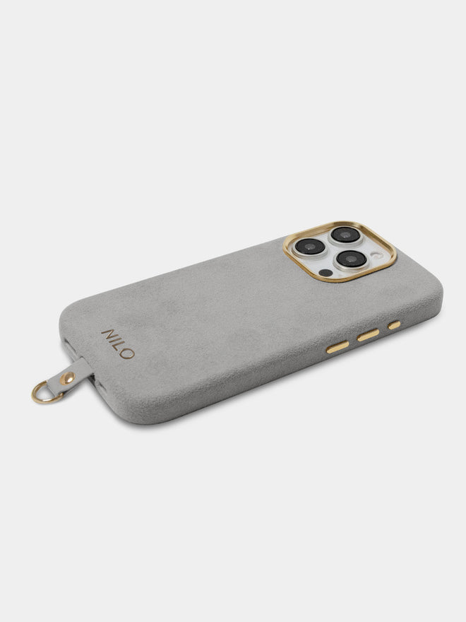 Light Grey Alcantara (Gold) - MagSafe Handyhülle