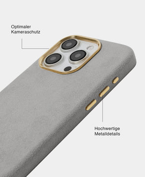 Light Grey Alcantara (Gold) - MagSafe Handyhülle