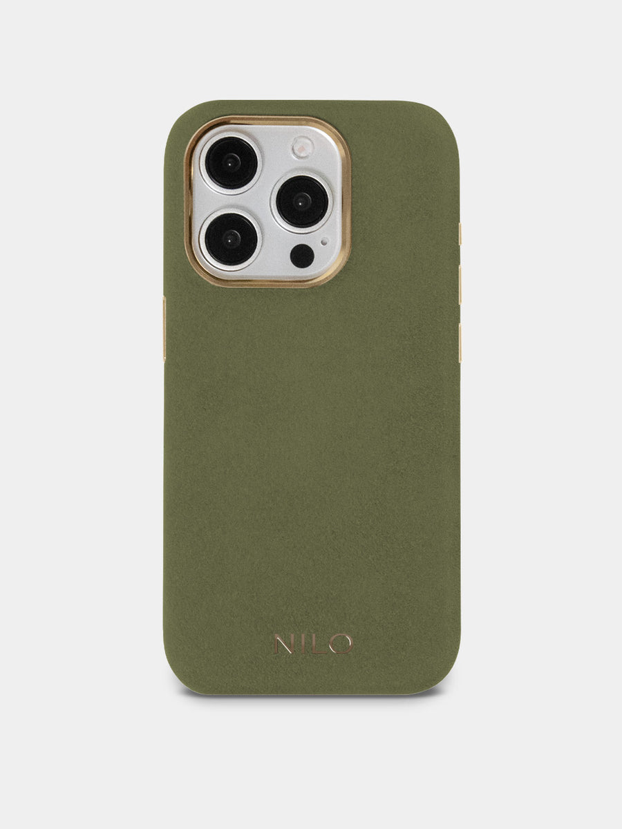 Olive Alcantara (Gold) - MagSafe Handyhülle