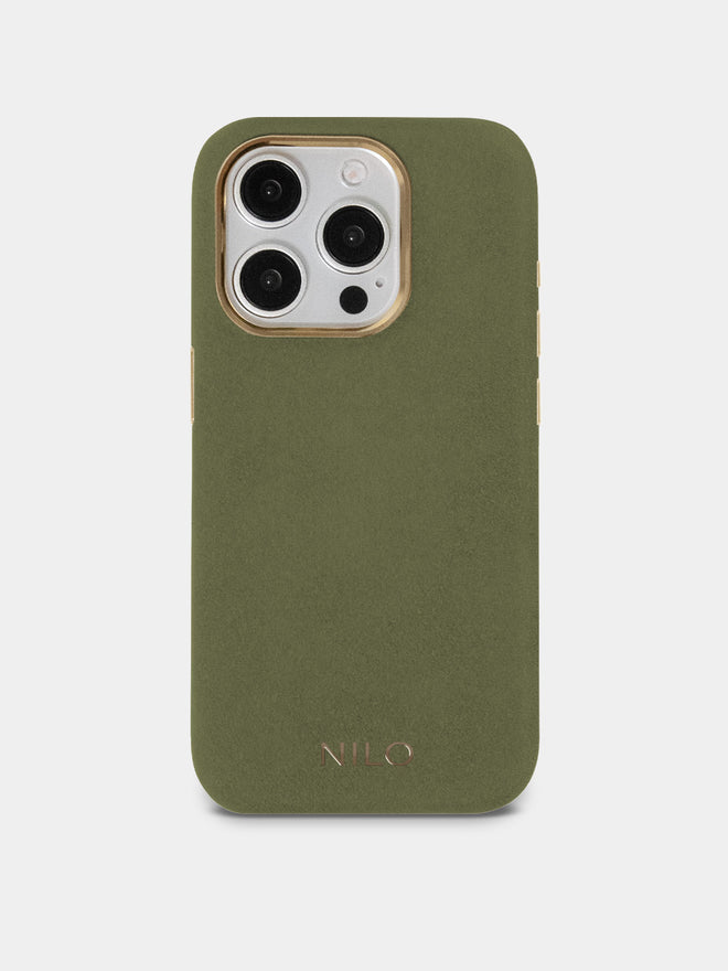 Olive Alcantara (Gold) - MagSafe Handyhülle