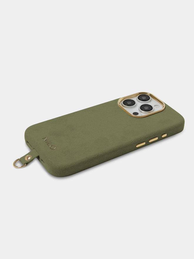 Olive Alcantara (Gold) - MagSafe Handyhülle