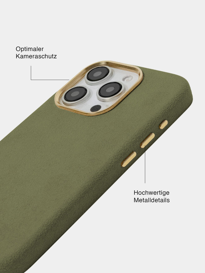 Olive Alcantara (Gold) - MagSafe Handyhülle